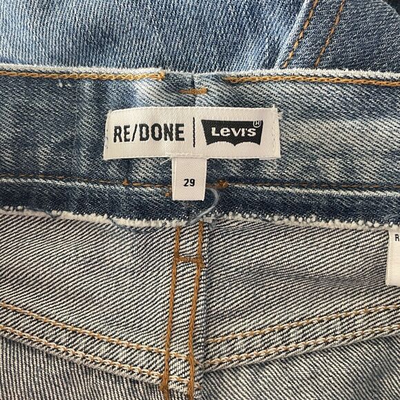 RE/DONE by Levi's SZ 29 70's Patch Jeans Distressed High-Rise Button-Fly Frayed - Picture 12 of 16